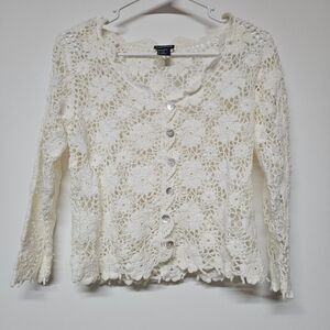 Boston Proper 100% cotton Knit Sweater Size Small